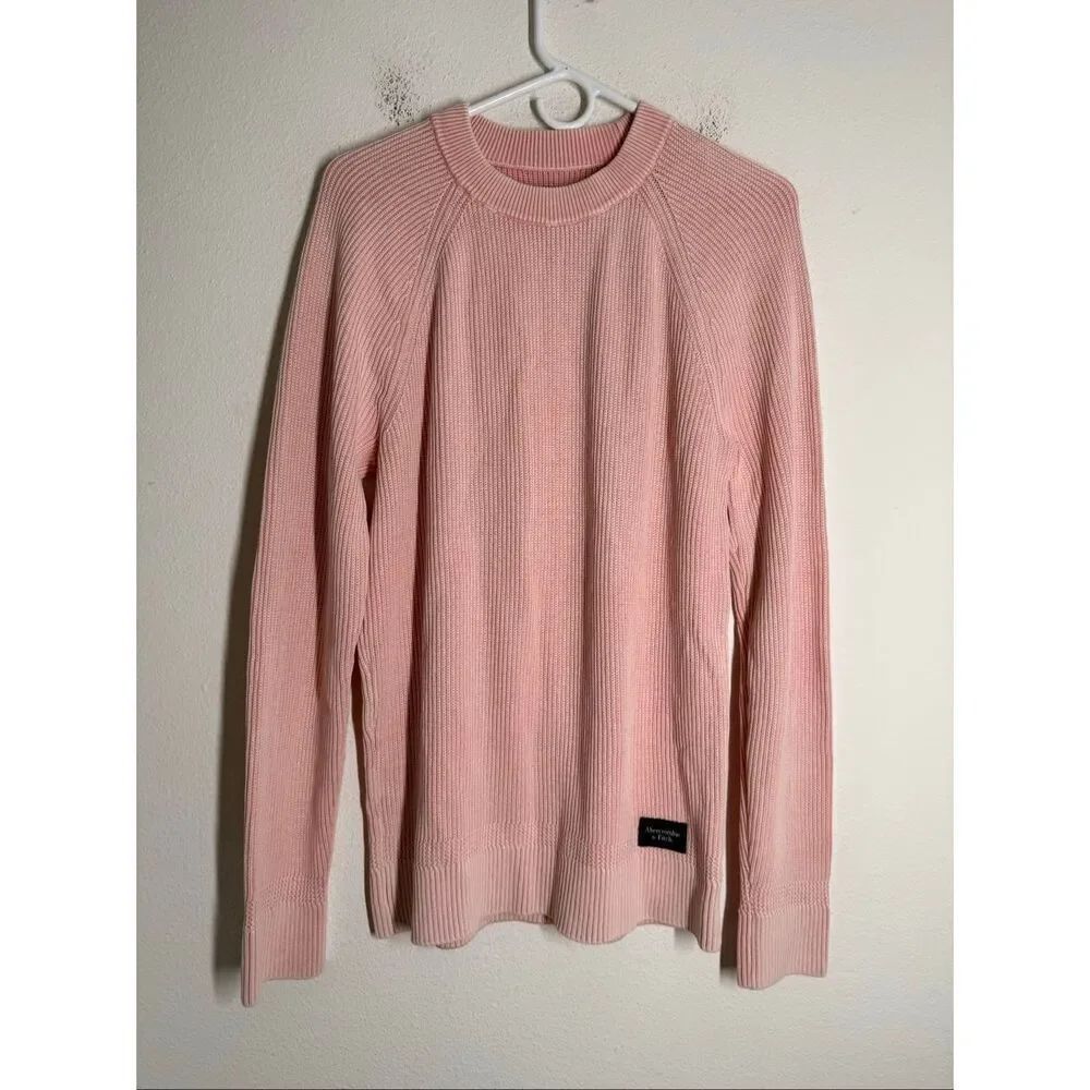 Abercrombie & Fitch Women’s Sweater Pink Cozy Soft Knit Academia Classic Sz M
